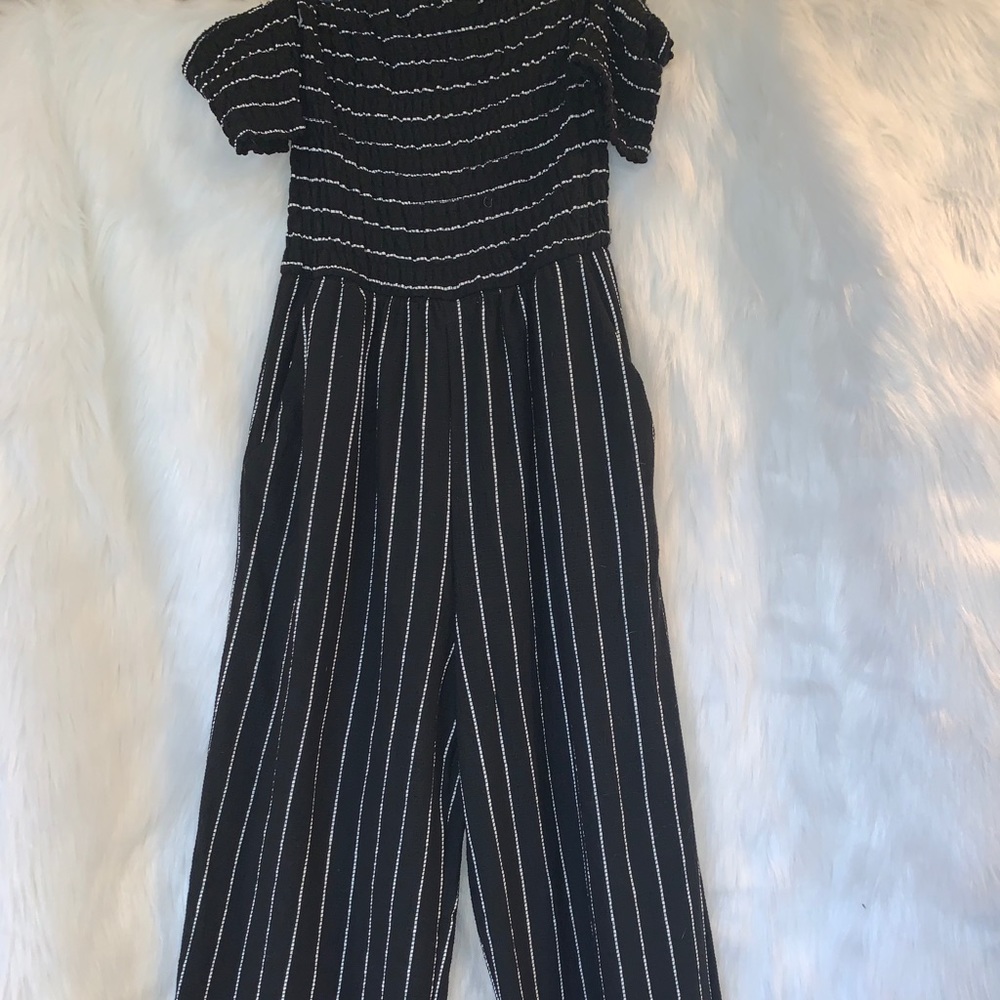 Black off the shoulder jumpsuit